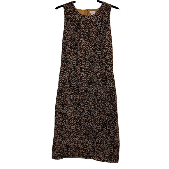 J.Crew Dresses & Skirts - J.Crew Sheath Dress Leopard Print Tan Black Size 4 Animal Print Work Office